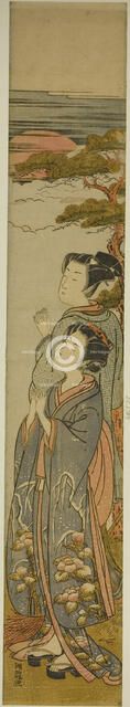 Greeting the Rising Sun on New Year's Day, c. 1774. Creator: Isoda Koryusai.