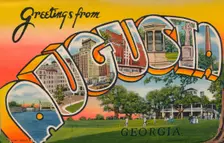 Greetings card featuring Augusta, Georgia, 1943
