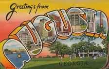 Greetings card featuring Augusta, Georgia, 1943