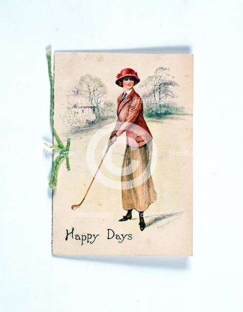 Greetings card with golfing theme, c1910. Artist: Unknown