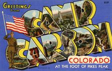 Greetings from Camp Carson, Colorado, at the Foot of Pike's Peak postcard, 1942