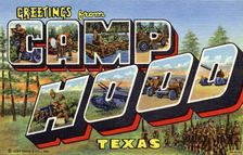Greetings from Camp Hood, Texas postcard, 1943