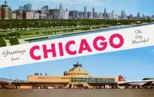 Greetings from Chicago the City Beautiful postcard, 1954