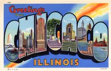 Greetings from Chicago, Illinois postcard, 1935