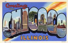 Greetings from Chicago, Illinois postcard, 1935