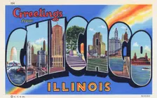 Greetings from Chicago, Illinois postcard, 1935
