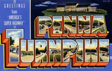 Greetings from America's Super Highway, Pennsylvania Turnpike postcard, 1941