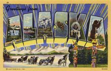 Greetings from Alaska postcard, 1942