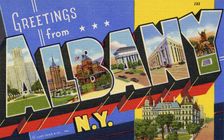Greetings from Albany, New York postcard, 1941