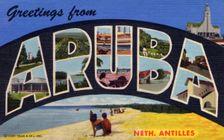 Greetings from Aruba, Netherlands Antilles, postcard, 1950