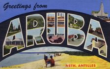 Greetings from Aruba, Netherlands Antilles, postcard, 1950