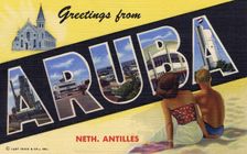 Greetings from Aruba, Netherlands Antilles, postcard, 1950