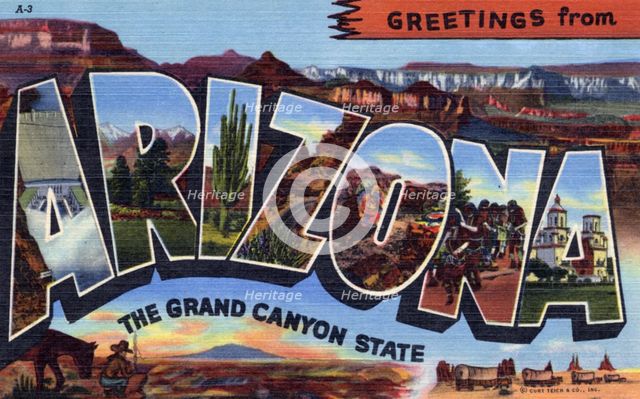 'Greetings from Arizona, the Grand Canyon State', 1944. Artist: Unknown