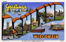 Greetings from Ashland, Wisconsin postcard, 1941