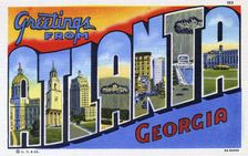 Greetings from Atlanta, Georgia postcard, 1936
