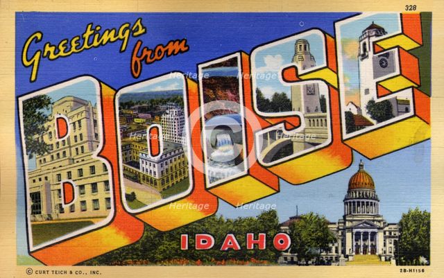 'Greetings from Boise, Idaho', 1942. Artist: Unknown