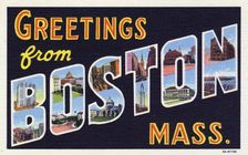 Greetings from Boston, Massachusetts postcard, 1933