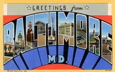 Greetings from Baltimore, Maryland postcard, 1940