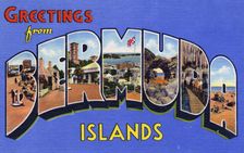 Greetings from Bermuda postcard, 1935