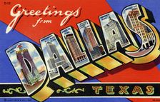 Greetings from Dallas, Texas postcard, 1943