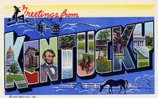 Greetings from Kentucky postcard, 1939