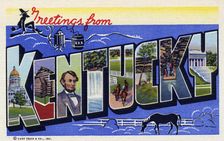 Greetings from Kentucky postcard, 1939