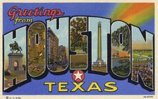 Greetings from Houston, Texas postcard, 1936