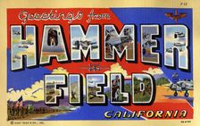 Greetings from Hammer Field, California postcard, 1943
