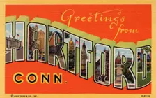 Greetings from Hartford, Connecticut postcard, 1943