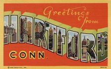 Greetings from Hartford, Connecticut postcard, 1943