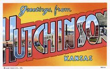 Greetings from Hutchinson, Kansas postcard, 1943