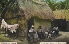Greetings from Jamaica. (1) After day's work on the Banana field early 20th century. Creator: Unknown