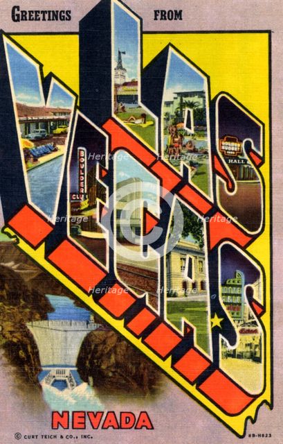 'Greetings From Las Vegas, Nevada', postcard, 1946. Artist: Unknown