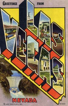 Greetings From Las Vegas, Nevada postcard, 1946