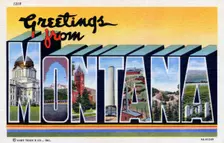 Greetings from Montana postcard, 1939