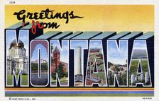 Greetings from Montana postcard, 1939