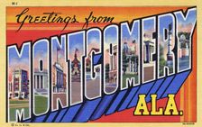 Greetings from Montgomery, Alabama postcard, 1937