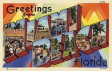 Greetings from Miami Beach, Florida postcard, 1934