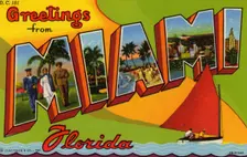 Greetings from Miami, Florida postcard, 1942