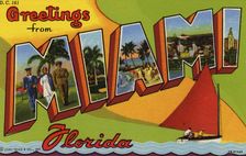 Greetings from Miami, Florida postcard, 1942