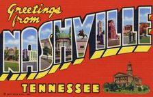 Greetings from Nashville, Tennessee postcard, 1956