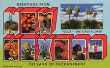 Greetings from New Mexico, the Land of Enchantment postcard, 1959