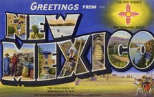 Greetings from New Mexico postcard, 1940