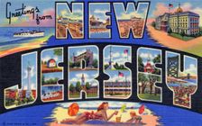 Greetings from New Jersey postcard, 1941