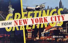 Greetings from New York City postcard, 1961