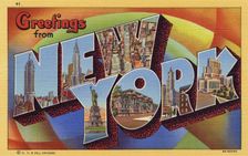 Greetings from New York postcard, 1934