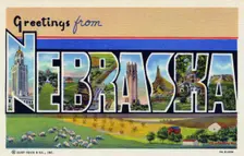Greetings from Nebraska postcard, 1939