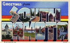 Greetings from South Dakota postcard, 1939