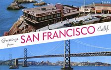 Greetings from San Francisco, California postcard, 1957
