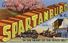 Greetings from Spartanburg, South Carolina postcard, 1944